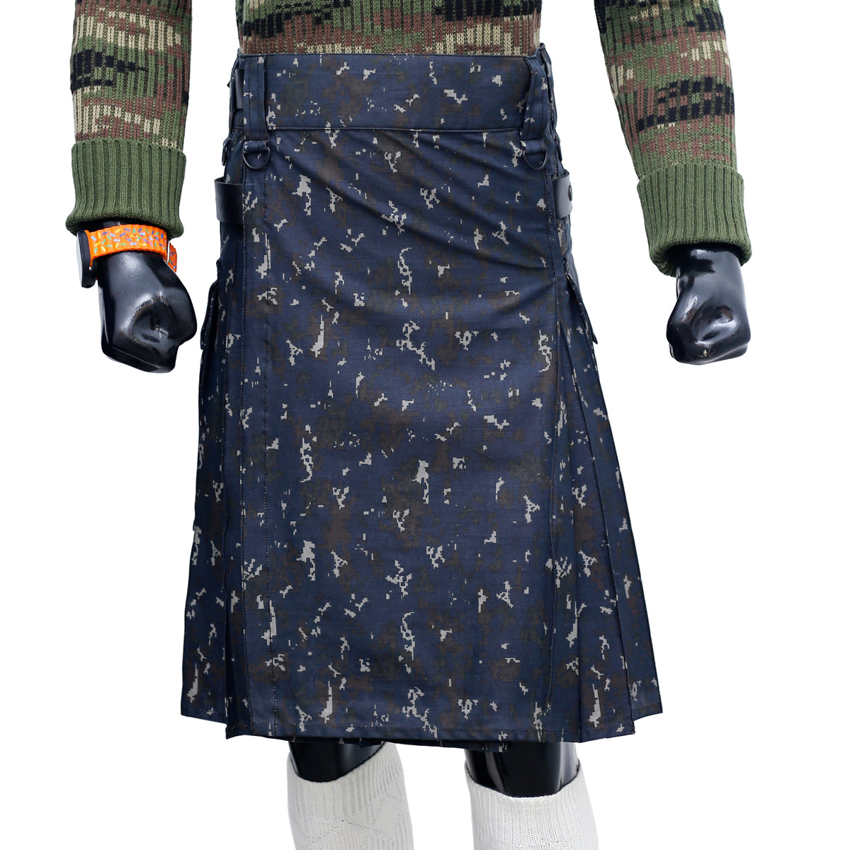 Navy Blue Camouflage Hybrid Kilt