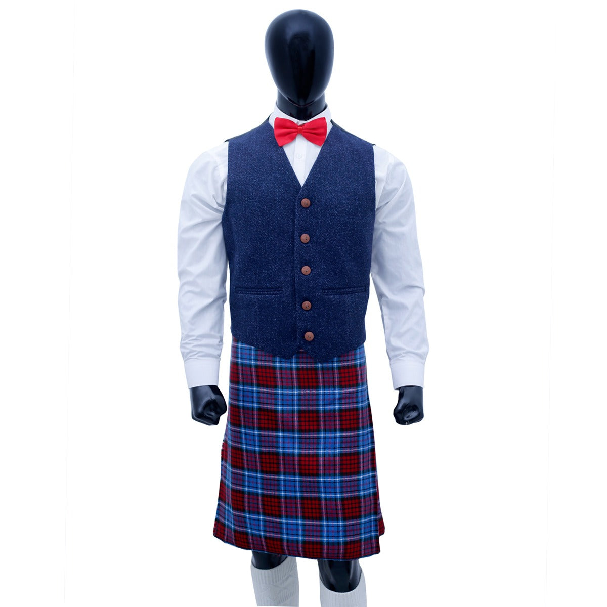 Navy Blue Tweed Vest
