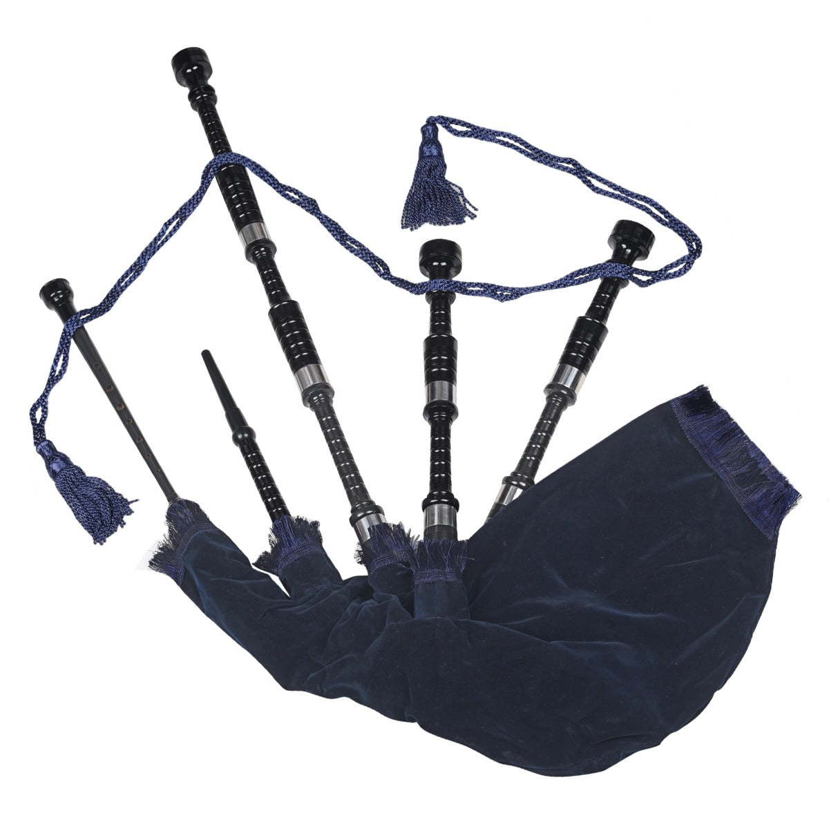 Premium Quality Blue Velvet Scottish Bagpipe for Sale