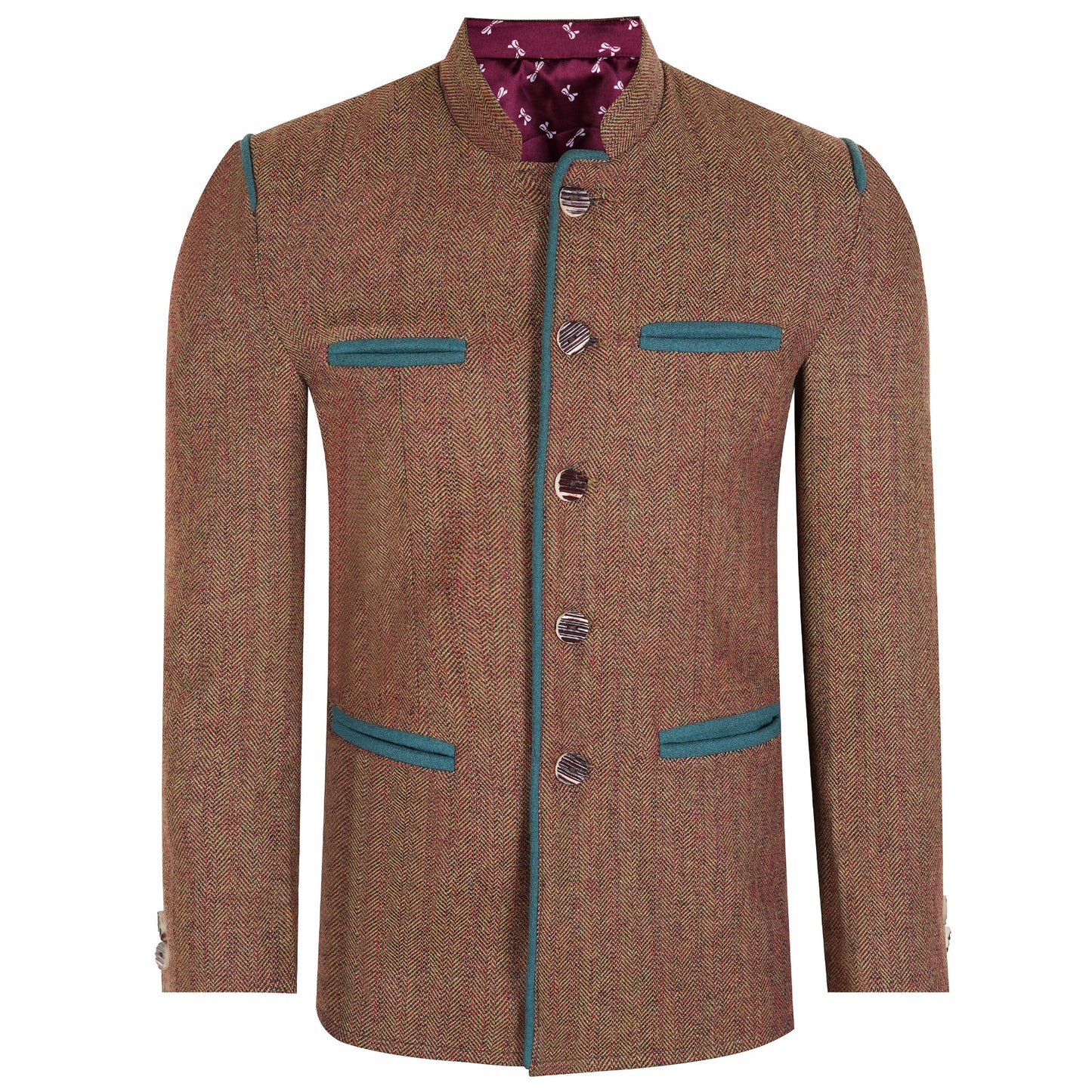 Premium Quality Tweed Germen Bavarian Trachten Jacket Front