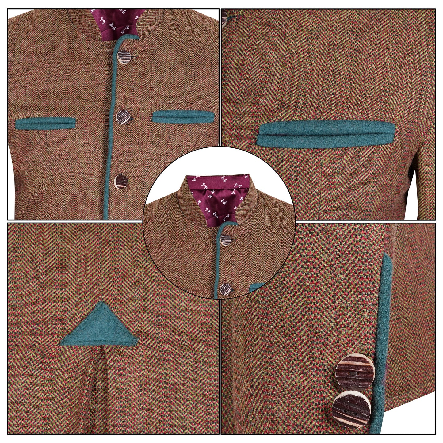 Premium Quality Tweed Germen Bavarian Trachten Jacket