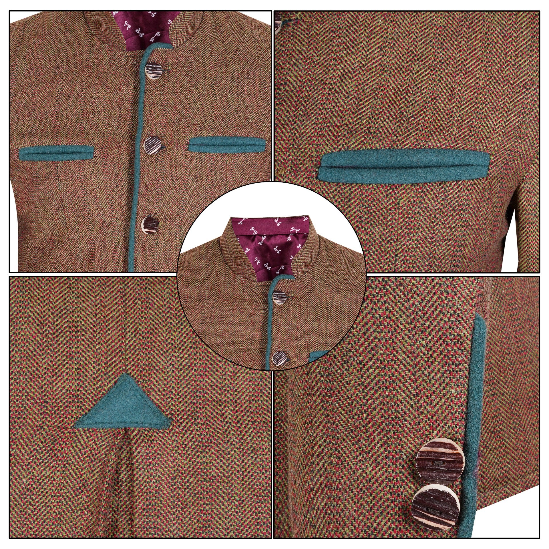 Premium Quality Tweed Germen Bavarian Trachten Jacket
