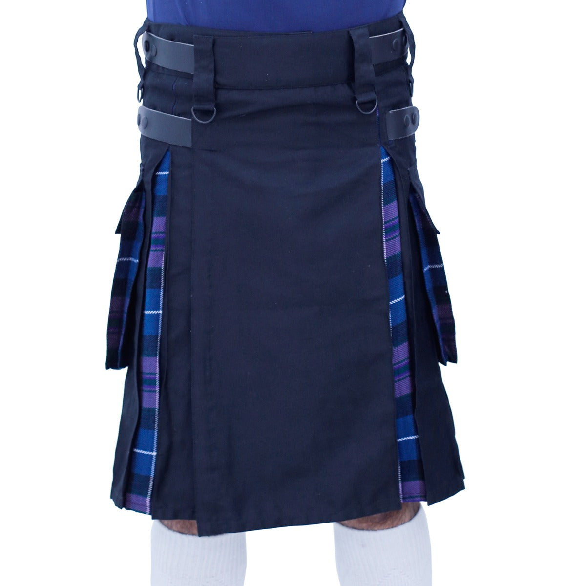 Pride Of Scotland and Black Hybrid Kilt Front