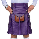Purple Leather Utility Kilt