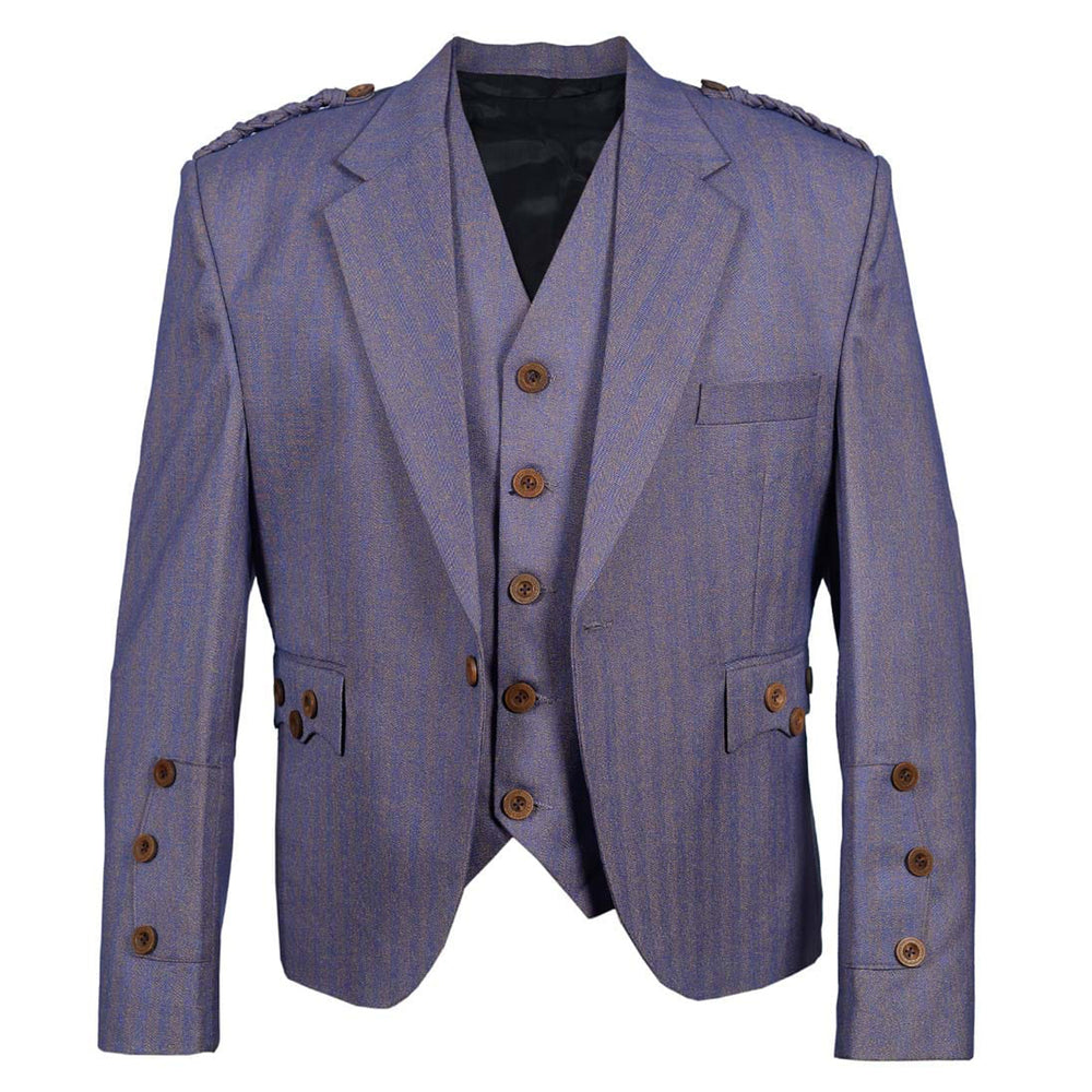 Purple Tweed Argyle Jacket with Vest