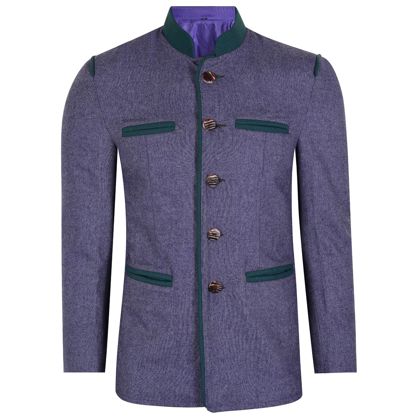 Purple Tweed Germen Bavarian Trachten Jacket Front