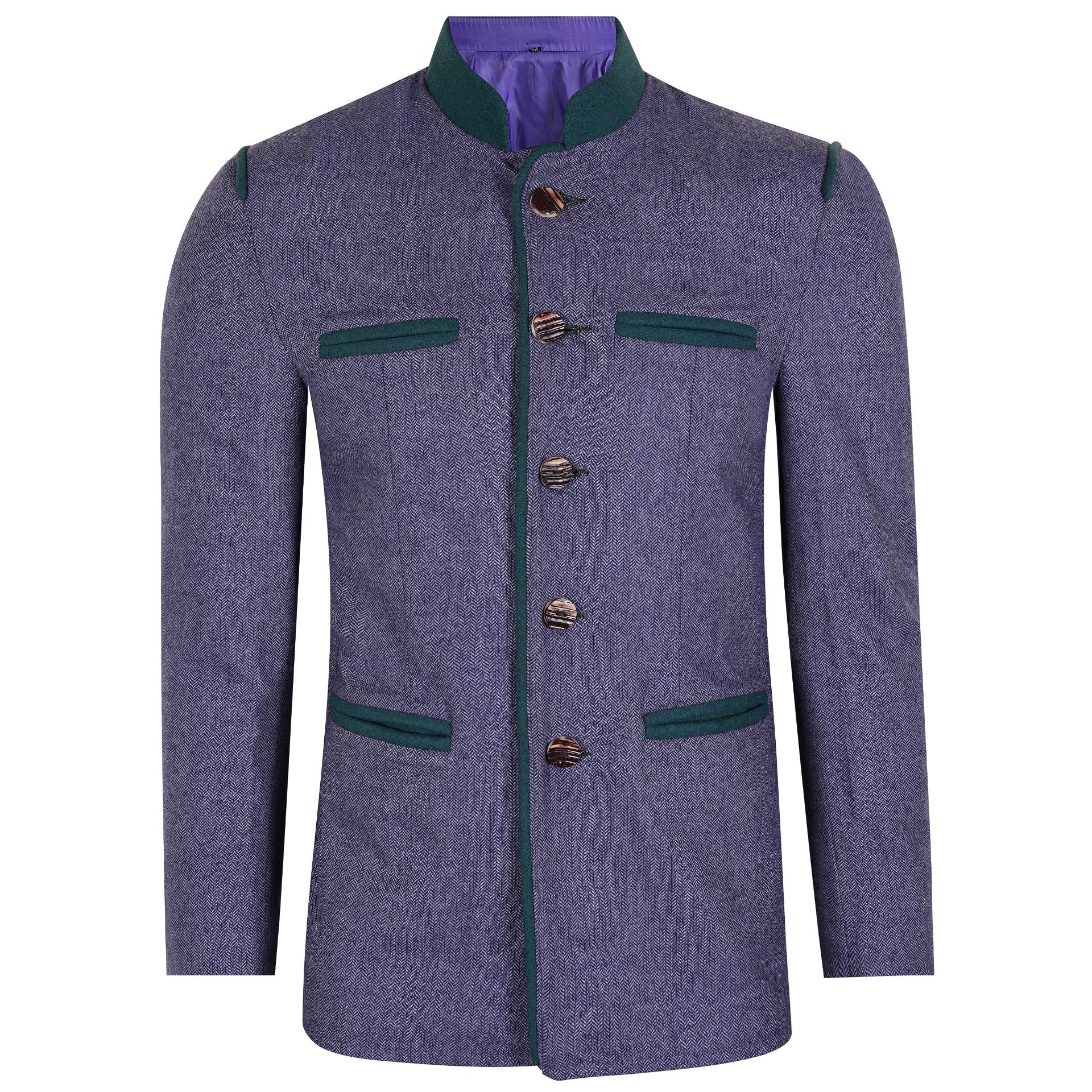 Purple Tweed Germen Bavarian Trachten Jacket Front