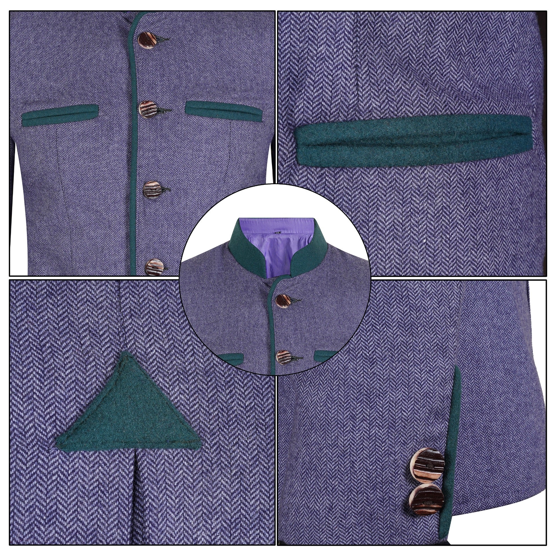 Purple Tweed Germen Bavarian Trachten Jacket 
