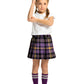 Purple and Yellow Tartan Skirt Front