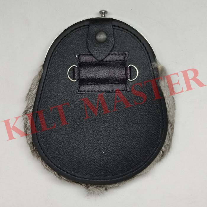 Thistle Grey Rabbit Fur Sporran back