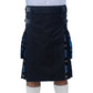 Ramsay Blue and Black Hybrid Kilt Front
