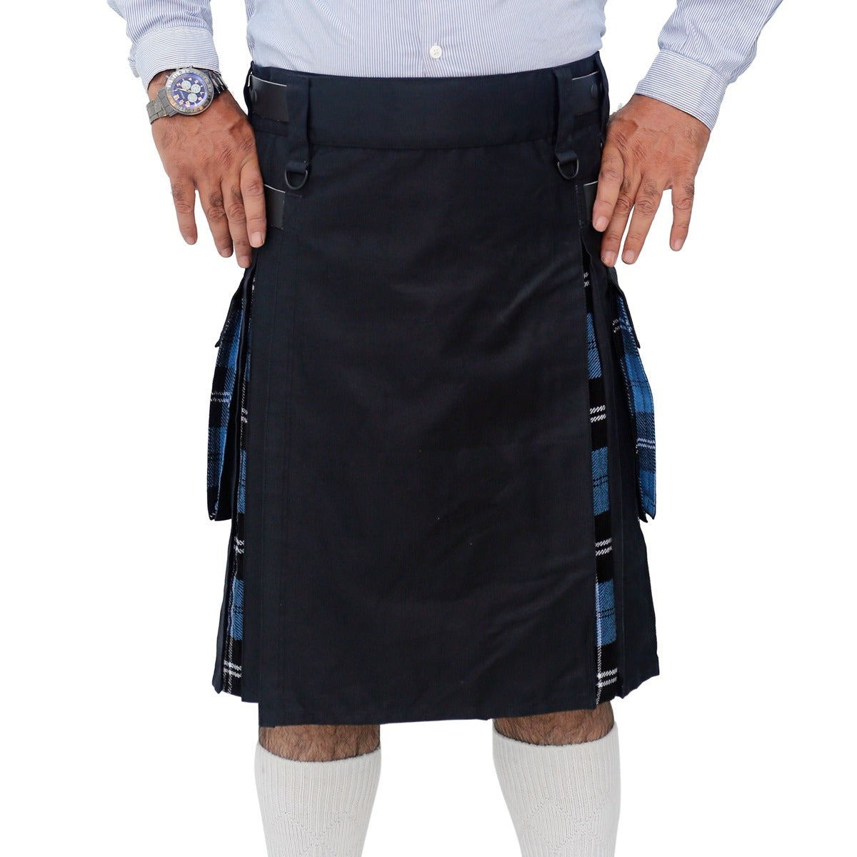 Ramsay Blue and Black Hybrid Kilt