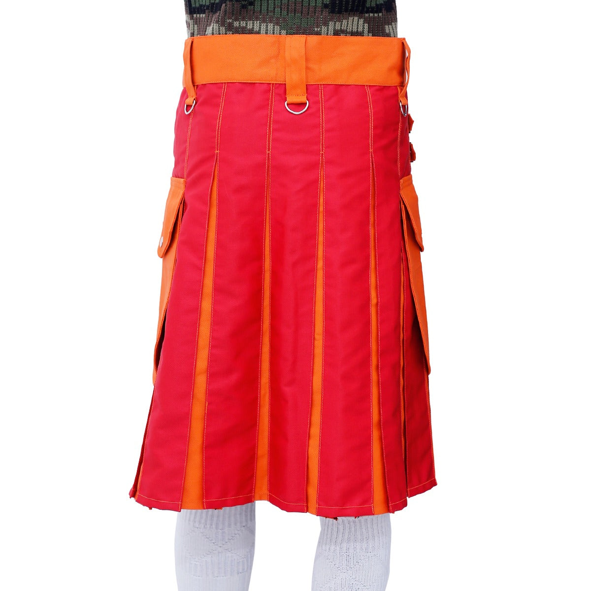 Red and Orange Hybrid Utility Kilt Back