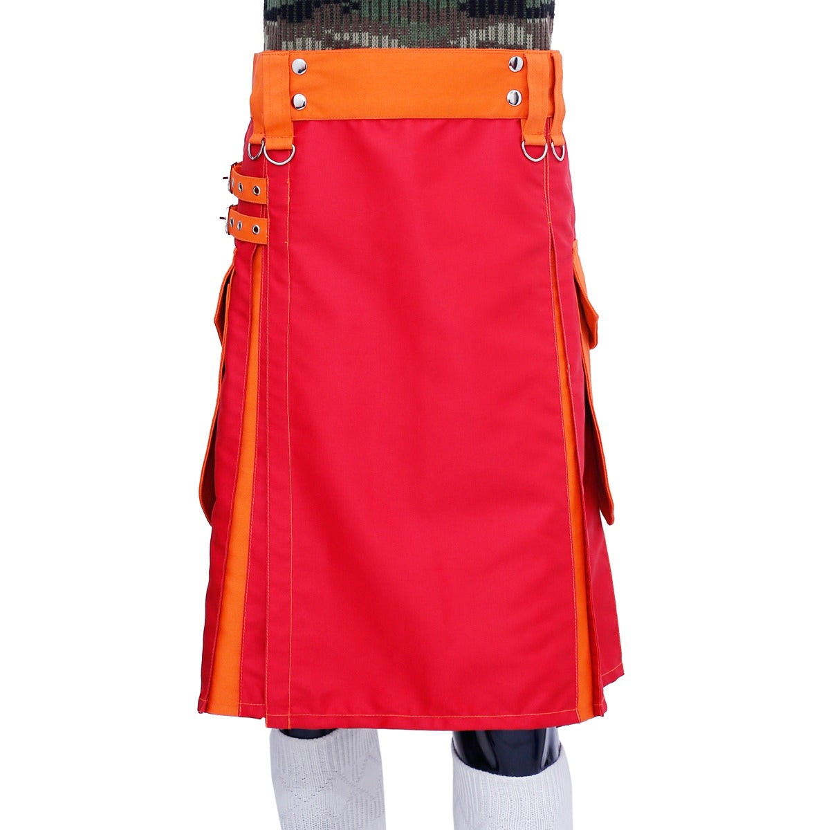 Red and Orange Hybrid Utility Kilt Front