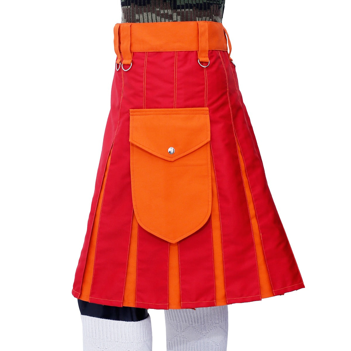 Red and Orange Hybrid Utility Kilt Left