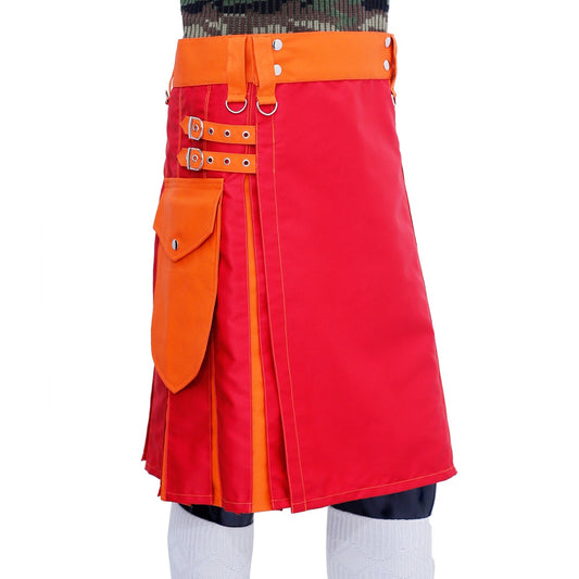 Red and Orange Hybrid Utility Kilt Right