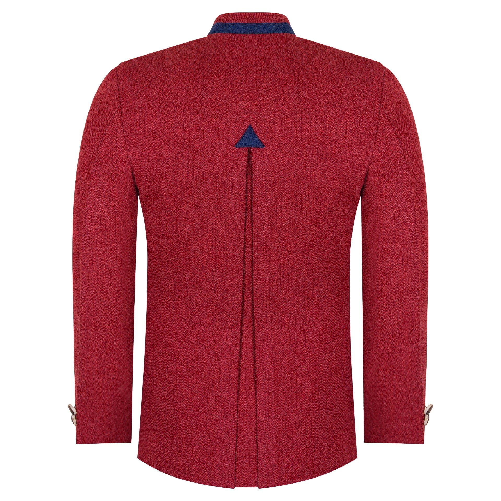 Red Tweed Germen Bavarian Trachten Jacket Back