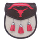 Red Scottish Kilt Semi Dress  Bull Leather Sporran