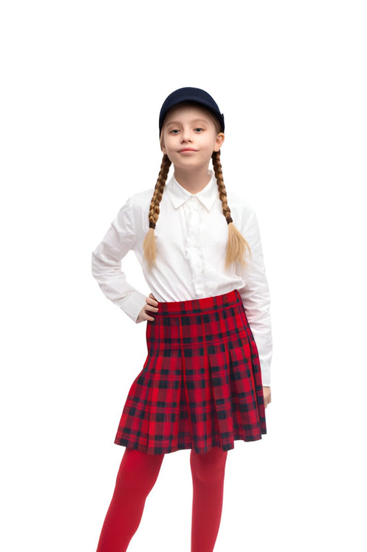 Red Tartan Skirt Front
