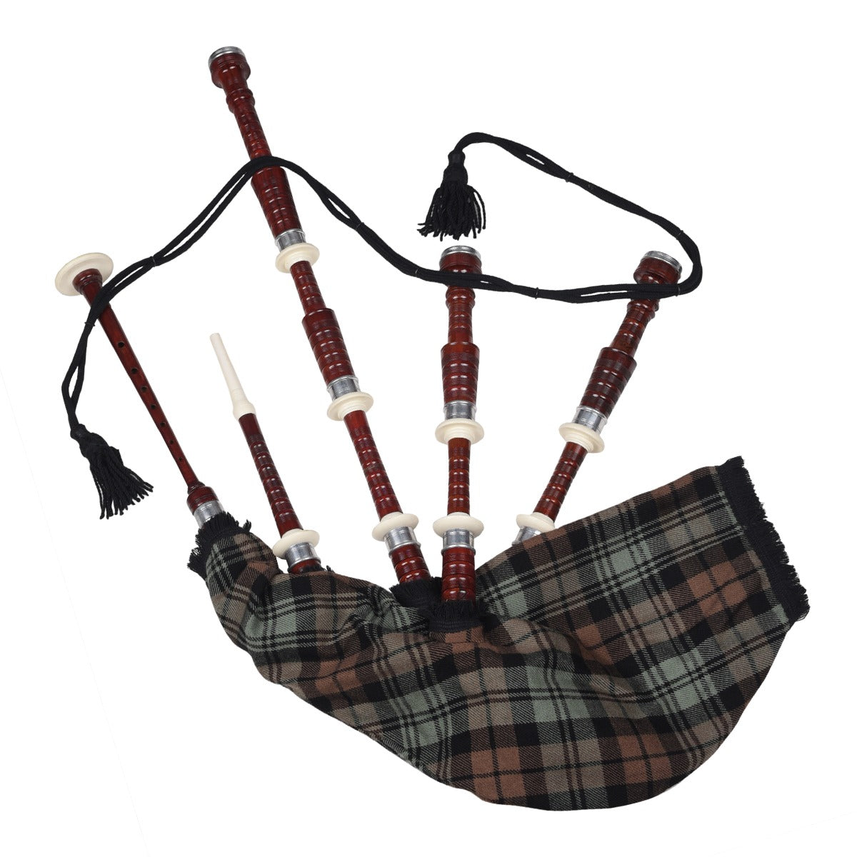 Rosewood Black Watch Weathered Tartan Bagpipe