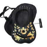 Rosewood 10 Strings Black/Gold Lyre Harp
