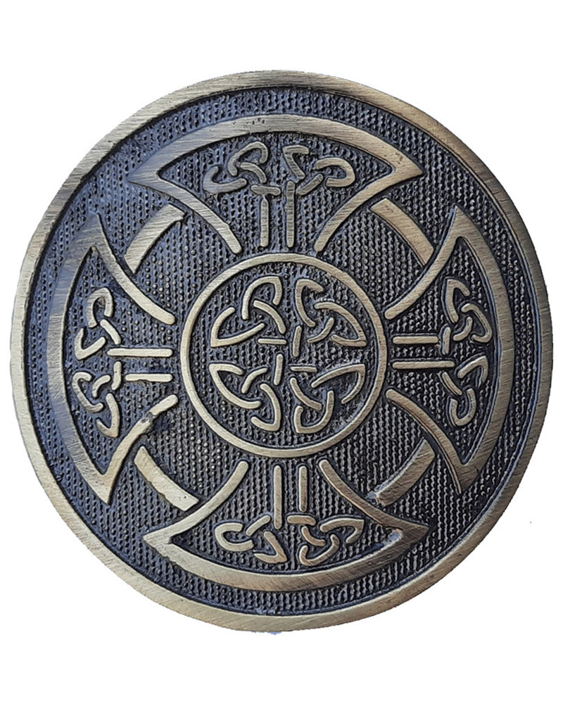 Round Celtic Knot Kilt Belt Buckle Antique- C