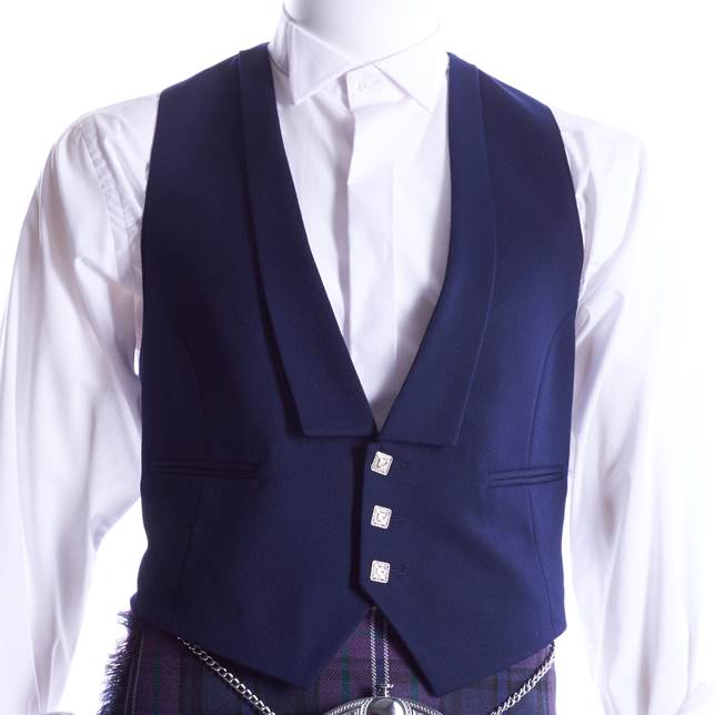 Navy Blue Prince Charlie Jacket With Vest