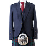 Royal Blue Tweed Argyle Jacket with Vest