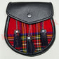 Royal Stewart Tartan Leather Sporran Front