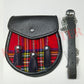 Royal Stewart Tartan Leather Sporran with Chain