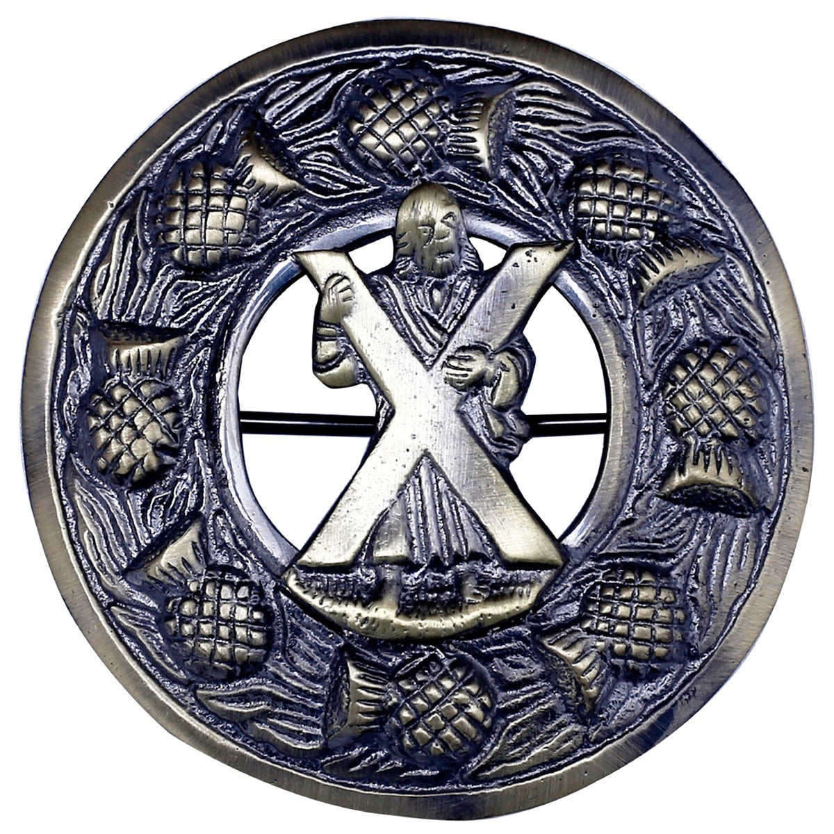 Saint Andrew Badge Antique Kilt Fly Plaid Brooch