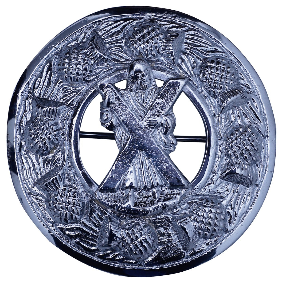 Saint Andrew Kilt Fly Plaid Brooch Front