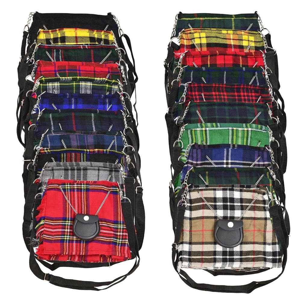 Scottish Black Stewart Tartan Ladies Hand Bag Stock 