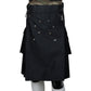 Scottish Black Utility Kilt Front