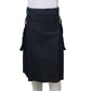 Scottish Black Utility Kilt with Leather Straps Front