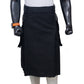 Scottish Black Utility Kilt with Leather Straps

