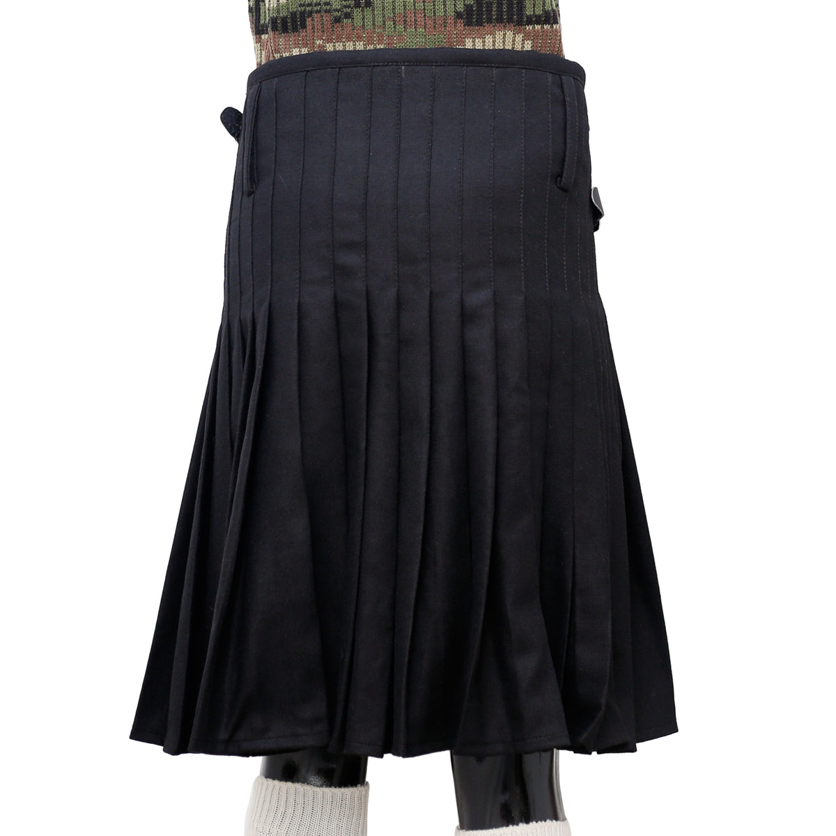 Scottish Black Wool Kilt Back