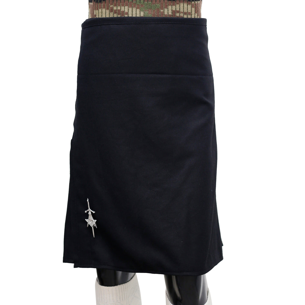 Scottish Black Wool Kilt Front