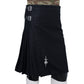 Scottish Black Wool Kilt Right