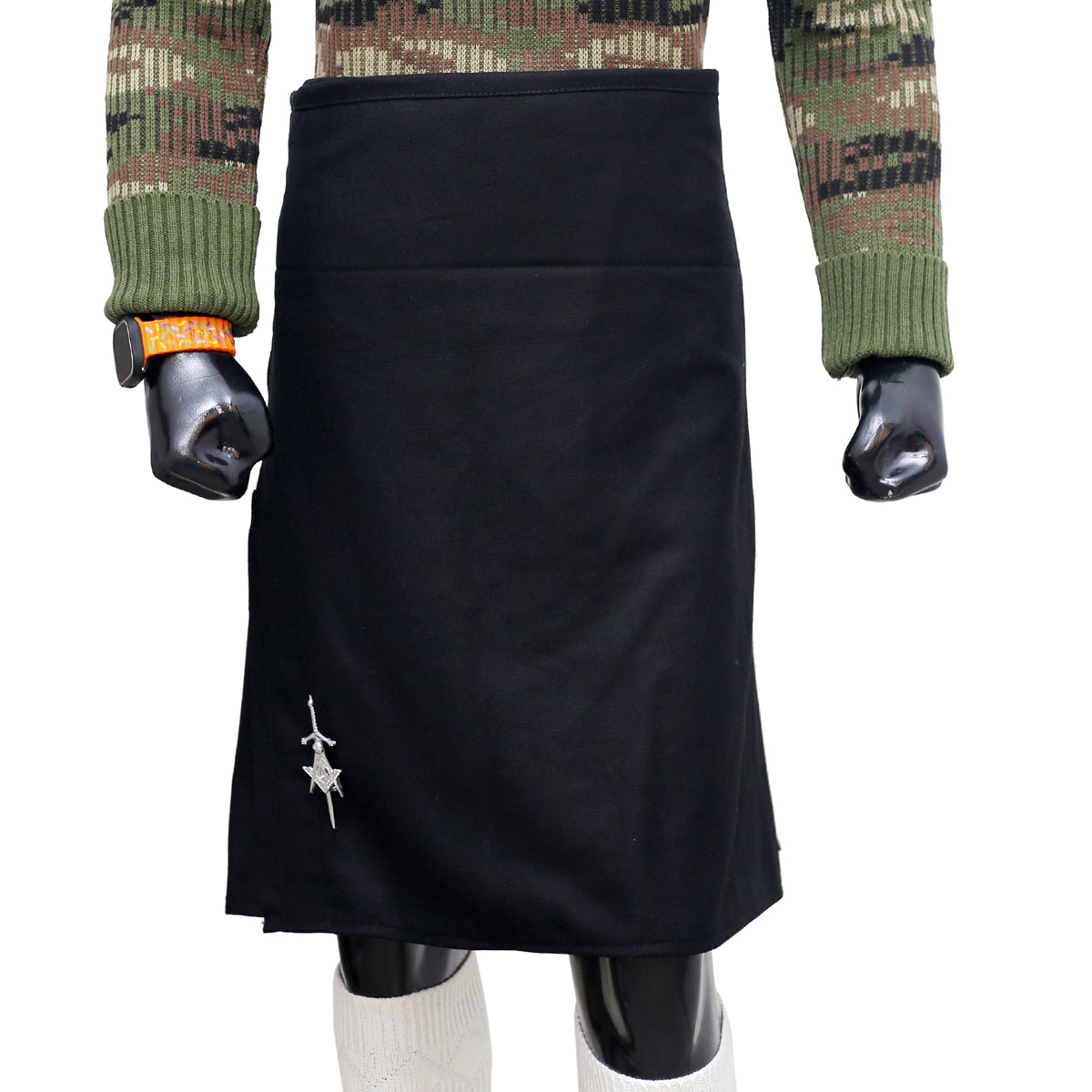 Scottish Black Wool Kilt