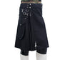 Scottish Black Working Kilt with Round Pocket Right