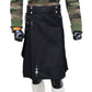Scottish Black Working Kilt with Round Pocket