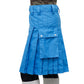 Scottish Blue Cargo Pocket Utility Kilt Left
