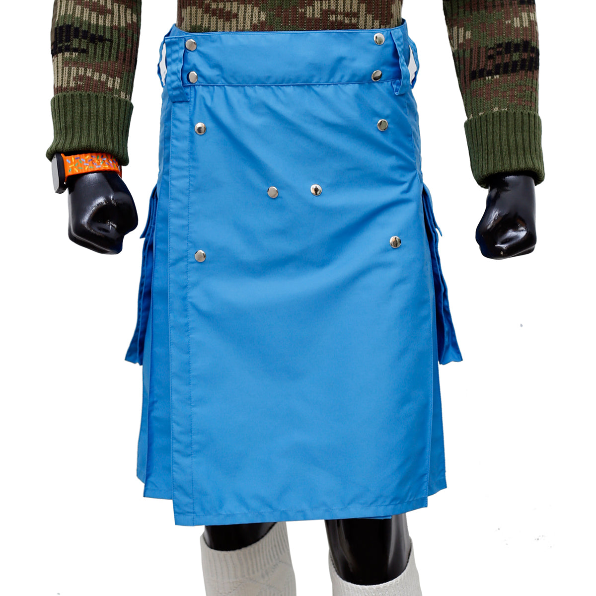 Scottish Blue Cargo Pocket Utility Kilt