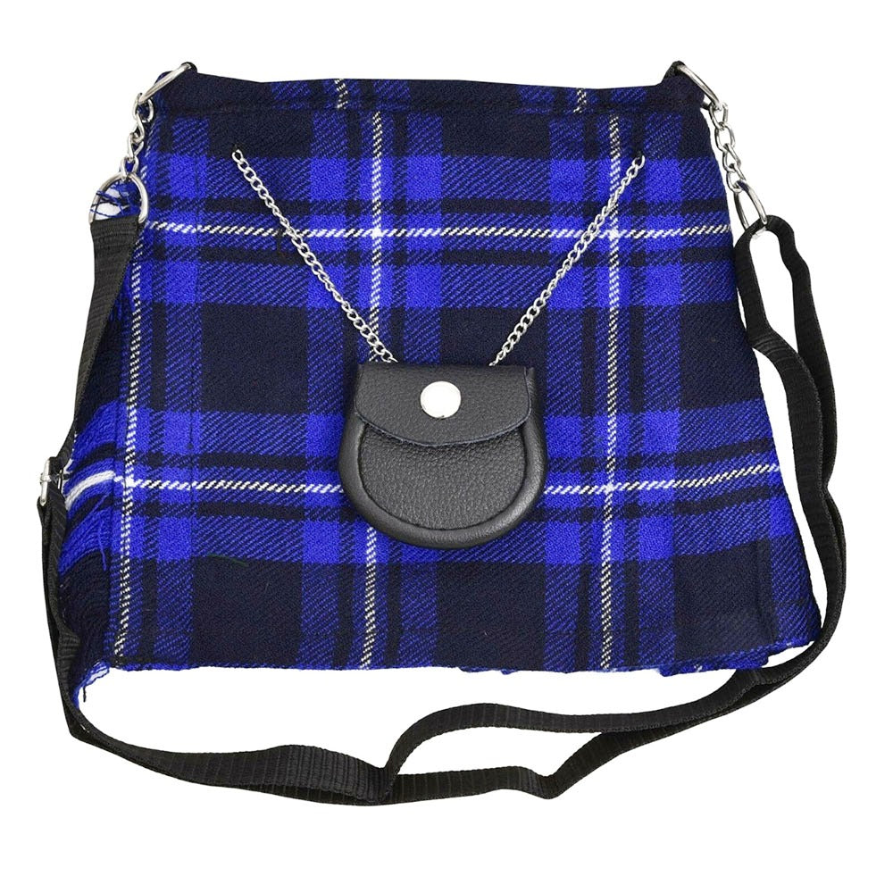 Scottish Blue Tartan Ladies Hand bag Front