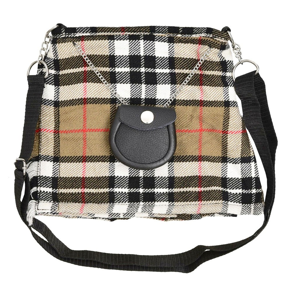 Scottish Camel Thompson Tartan  Ladies Hand Bag