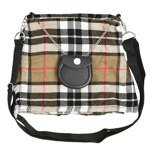 Scottish Camel Thompson Tartan  Ladies Hand Bag