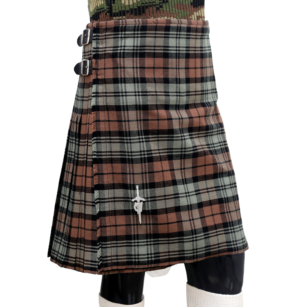 Scottish Campbell Old Weathered Tartan Kilt Right