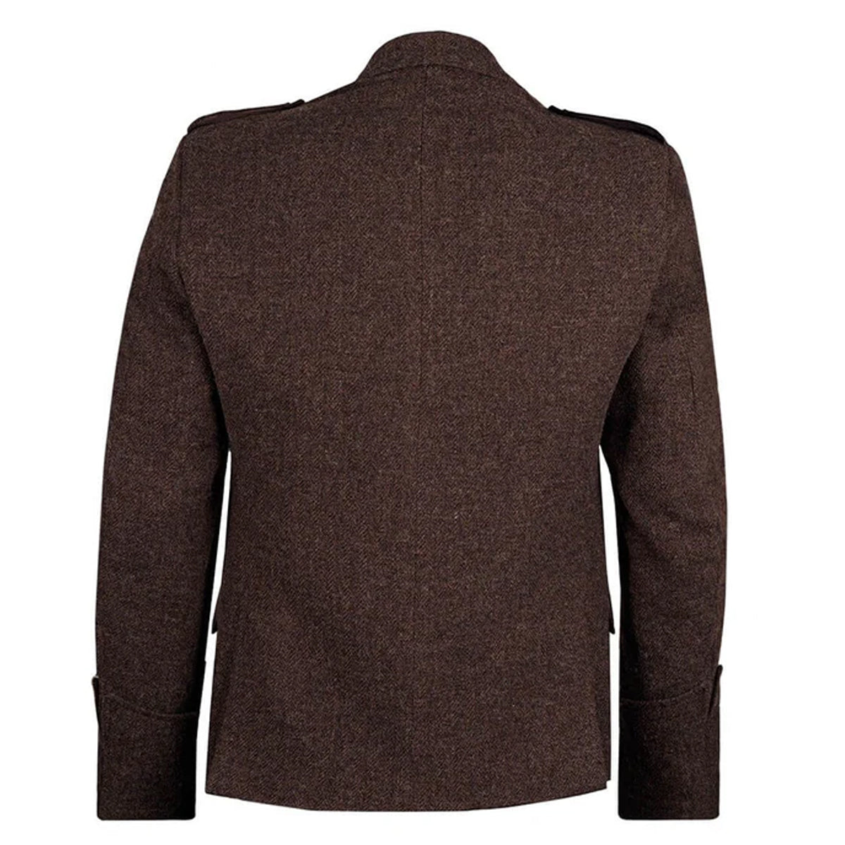 Scottish Dark Brown Tweed Argyle Jacket with Vest Back