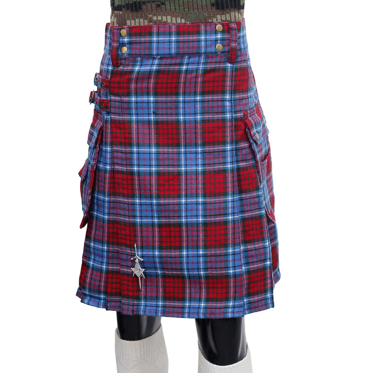Scottish Dunbroch Tartan Utility Kilt Front